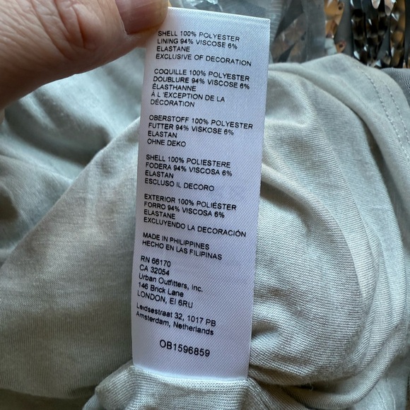 Anthropologie Sz 0P Silver Holographic Fringe Midi Skirt Holiday New Years Party - Picture 10 of 12